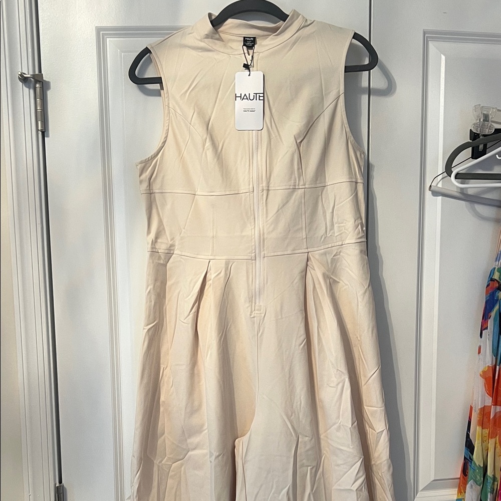 Hauture Extreme Wide Leg Zip Front Sleeveless Jumpsuit